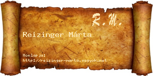 Reizinger Márta névjegykártya